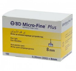 Игла стерильная одноразовая, Micro-Fine Plus (Микрофайн плюс) р. 30g 0.3ммх8мм №1 деми