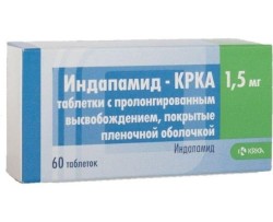 Индапамид-КРКА, таблетки с пролонгированным высвобождением покрытые пленочной оболочкой 1.5 мг 60 шт